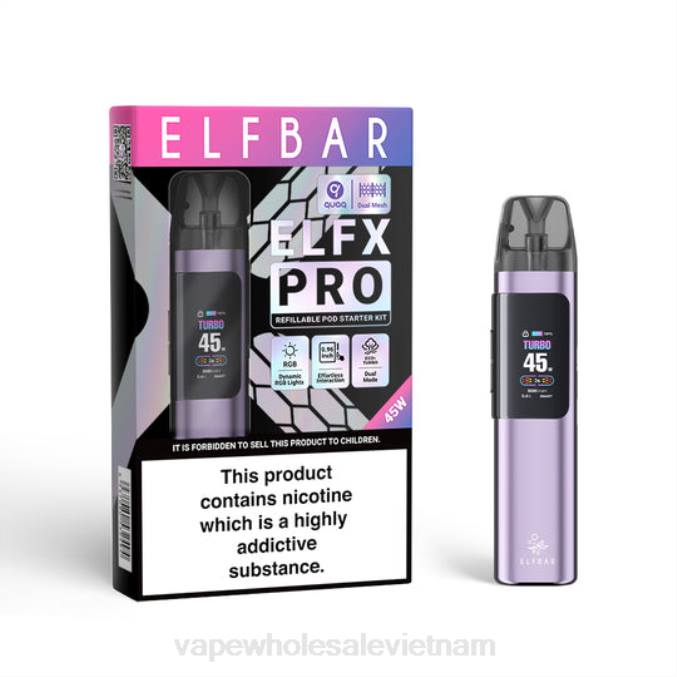 ELFBAR ELFX Pro Mở thiết bị pod màu tím DV0B2 Thuốc Lá Điện Tử Xlim