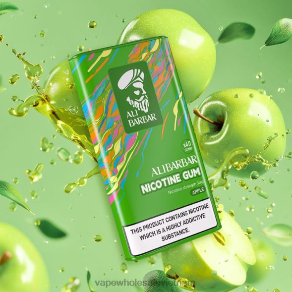 Vietnam Vape Store 2R46F80 Alibarbar kẹo cao su nicotin quả táo