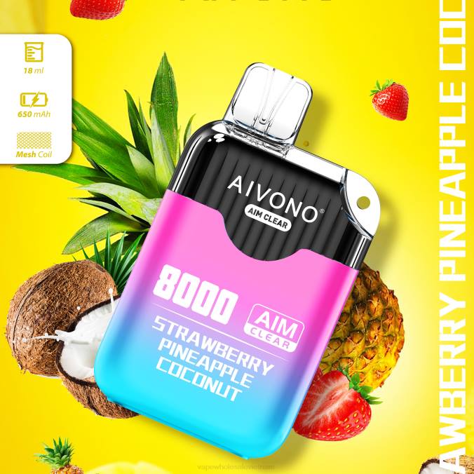 Vape Vietnam Price HH6V207 Aivono AIM CLEAR 8000 dừa dâu dứa