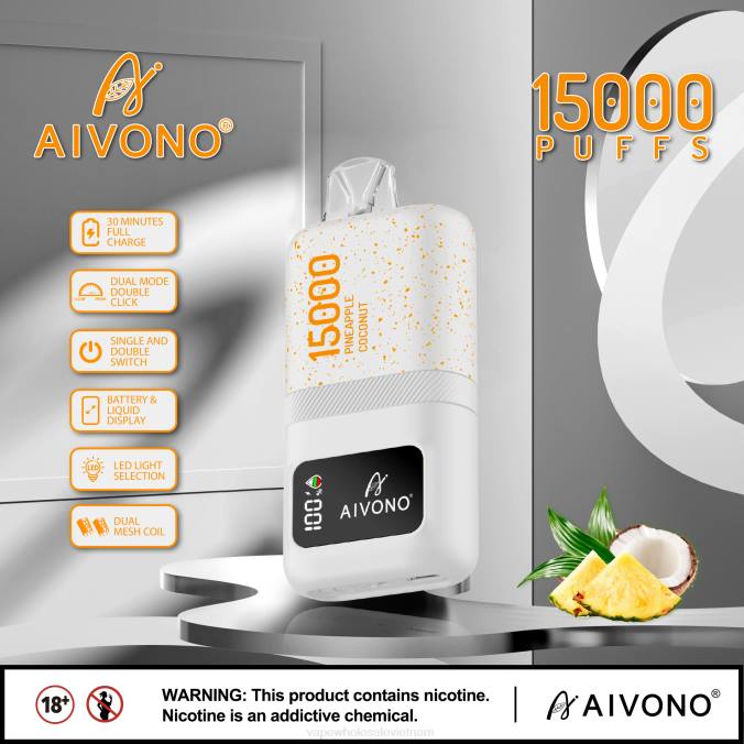 Thuốc Lá Điện Tử Xlim HH6V72 Aivono AIM magic 15000 dừa dứa