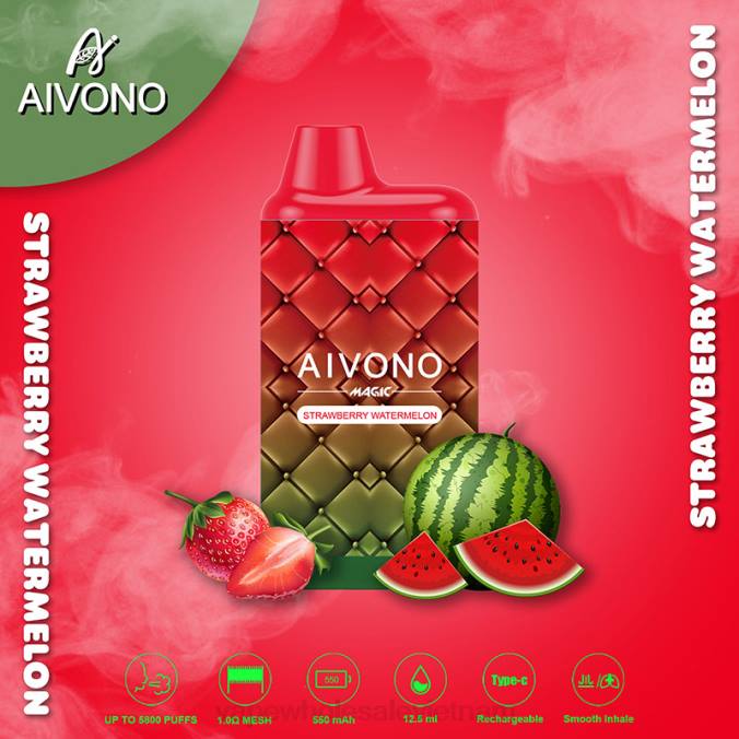 Vietnamese Vape HH6V99 Aivono AIM MAGIC hộp thuốc lá 5800 miệng dưa hấu dâu