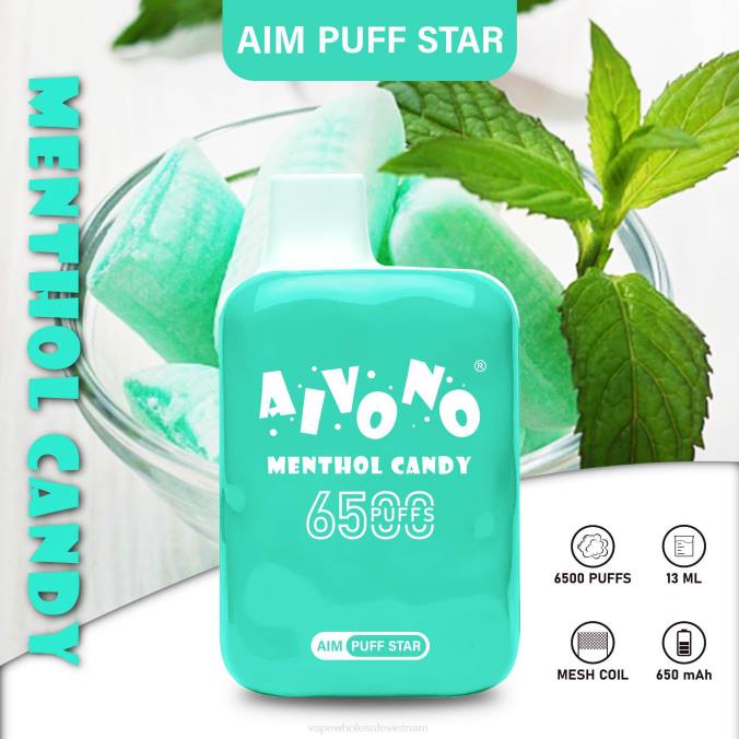 Vape Wholesale Vietnam HH6V295 Aivono AIM PUFF STAR 6500 kẹo bạc hà