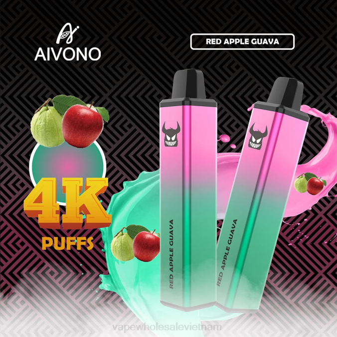 Vape Vietnam Price HH6V257 Aivono AIM FREAK 4000 ổi táo đỏ