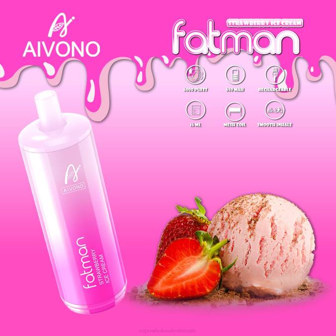 Vape Dùng Một Lần HH6V21 Aivono FATMAN 6800 kem dâu