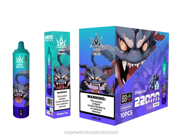 Bang Beach Màn hình thông minh 22000 hơi thở đá nho Z048819 Vietnamese Vape