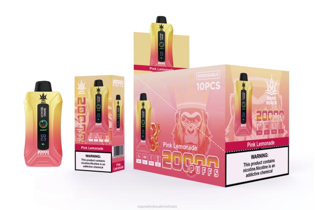 Bang Beach Vape màn hình thông minh 20000 nhát nước chanh hồng Z04884 Thuốc La Điện Tử Pod