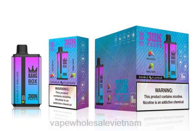 Bang Box 30000 hơi hương vị kép đá razz xanh và nho đôi Z048872 Thuốc La Điện Tử Pod