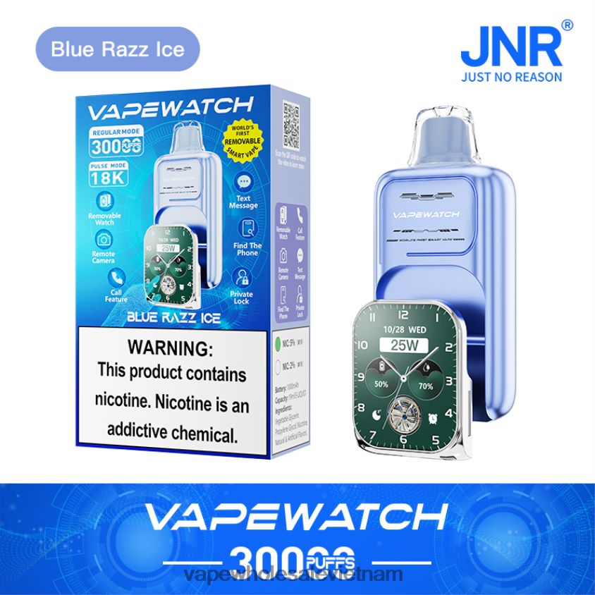 JNR đồng hồ vape P6DLZ611 băng razz xanh vape dùng một lần