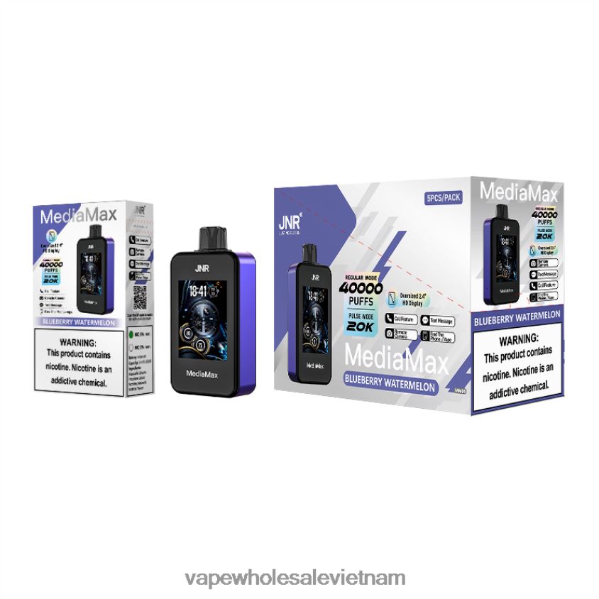 JNR MediaMax 40k phun P6DLZ612 dưa hấu việt quất thuốc lá điện tử xlim