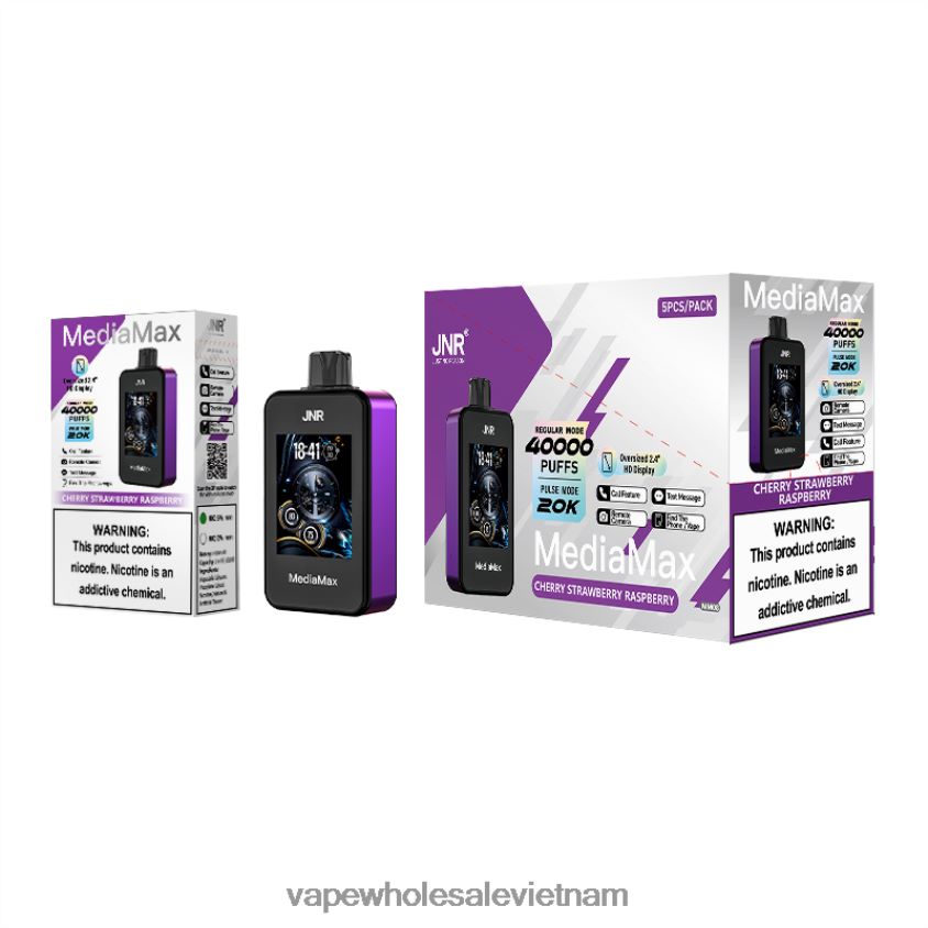 JNR MediaMax 40k phun P6DLZ614 mâm xôi dâu tây anh đào thuốc la điện tử pod
