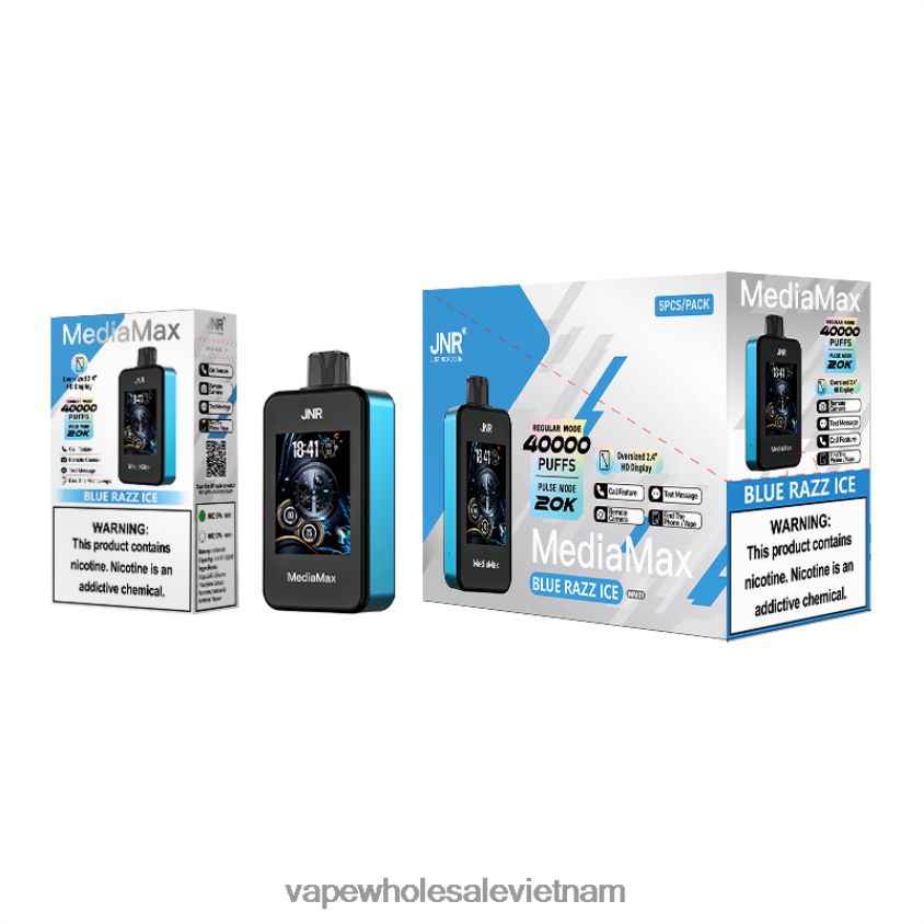 JNR MediaMax 40k phun P6DLZ621 băng razz xanh vape dùng một lần