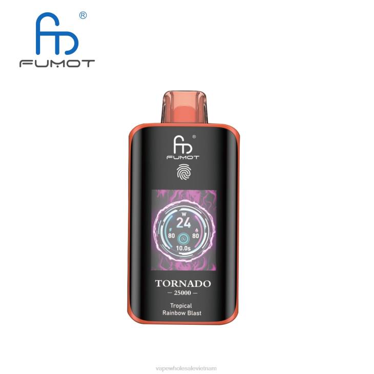 Fumot Tornado 25000 vape dùng một lần vụ nổ cầu vồng nhiệt đới L26H13 Thuốc Lá Điện Tử Tinh Dầu