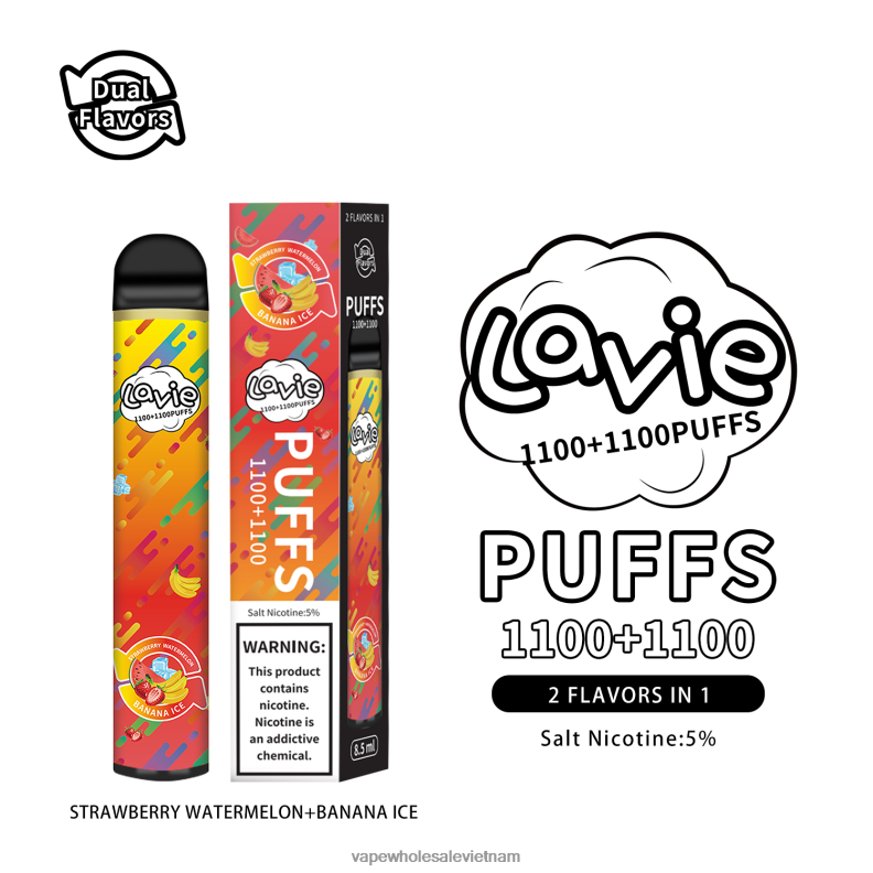 Vape Wholesale Vietnam 8D8NH295 LAVIE BAR Switch 2200 hơi thở đá dâu/chuối dưa hấu