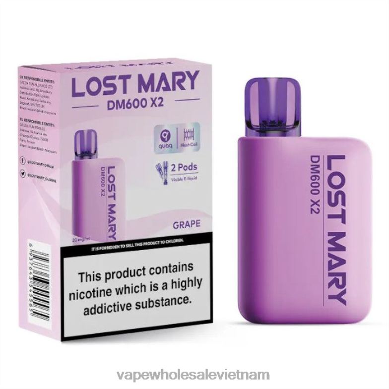 thuốc lá điện tử xlim 0PPFD472 quả nho LOST MARY DM600 X2