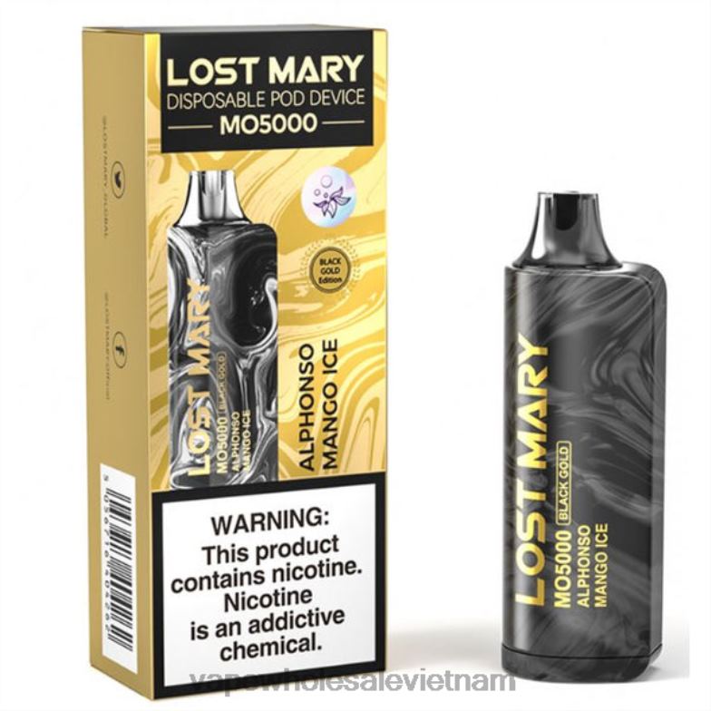 thuốc lá điện tử xlim 0PPFD342 đá xoài alphonso LOST MARY MO5000 vàng đen 10ml