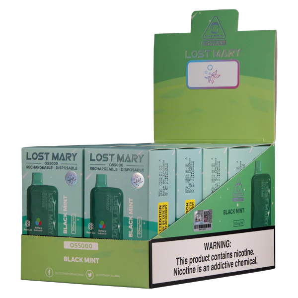 vape vietnam 0PPFD106 bạc hà đen LOST MARY OS5000