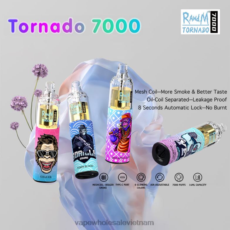 vape dùng một lần 0PPFD1 dùng một lần RandM Tornado 7000 5%