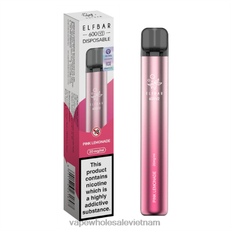 thuốc lá điện tử xlim 0PPFD292 nước chanh hồng ELFBAR 600V2 20mg