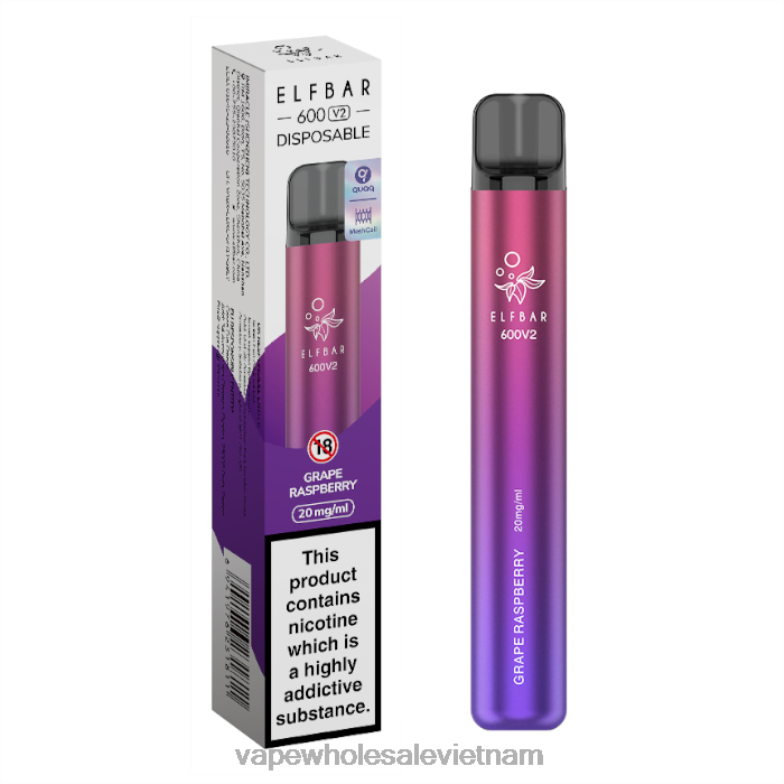vape wholesale vietnam 0PPFD285 nho mâm xôi ELFBAR 600V2 20mg