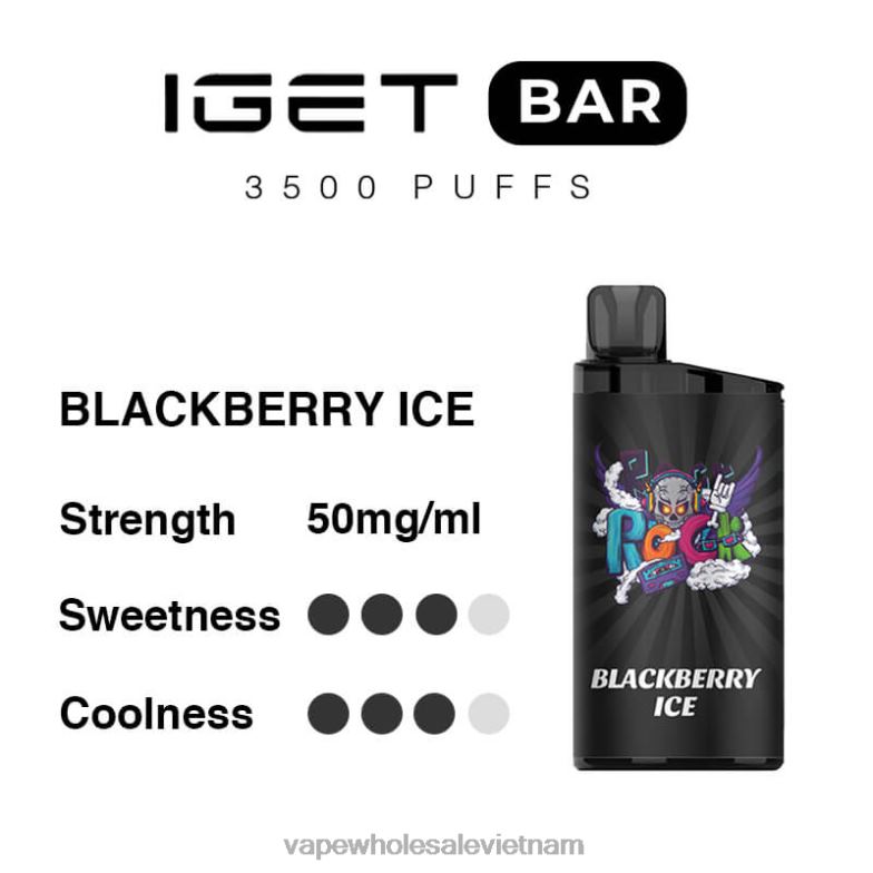 vape dùng một lần 0PPFD91 đá dâu đen IGET BAR 3500 5% nicotin