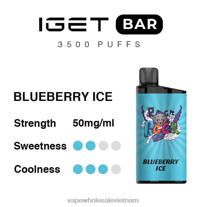 vape vietnam hanoi 0PPFD98 đá việt quất IGET BAR 3500 5% nicotin
