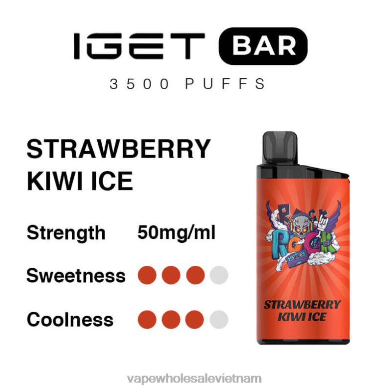 vietnam vape store 0PPFD90 đá kiwi dâu tây IGET BAR 3500 5% nicotin