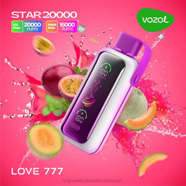 VOZOL STAR 20000 tình yêu 777 6N8X12 Thuốc Lá Điện Tử Xlim